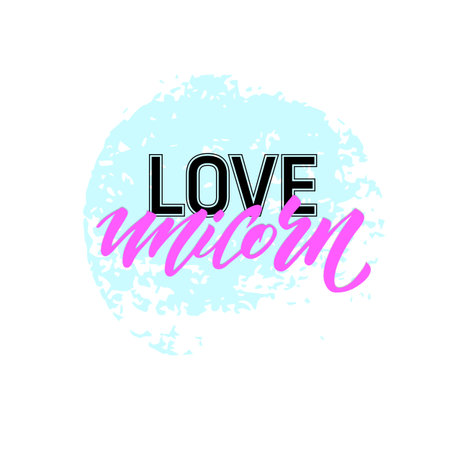 Amour Carte Licorne Carte Unique Avec Mignon Citation Halloween Mignon Dessine Par Les Mains Clip Art Libres De Droits Vecteurs Et Illustration Image