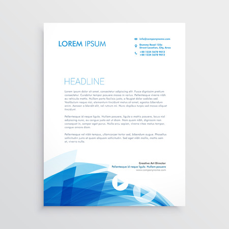 modern letterhead design template with red and blue waves royalty letterhead design template