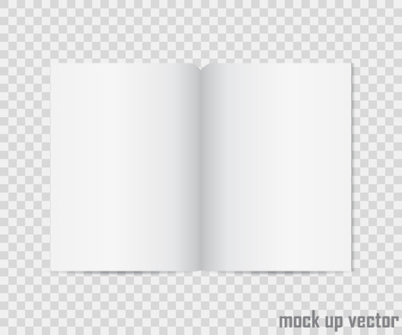 open book mock up isolated on transparent background realistic open booklet