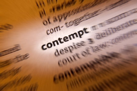 contempt the feeling that a person or a thing is beneath