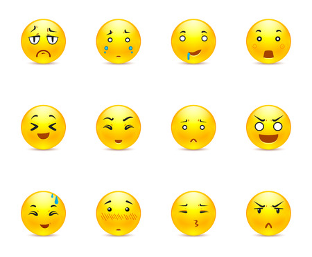 小さなセットに美しい幸せの黄色いキャラクター スマイリー のイラスト素材 ベクタ Image 小さなセットに美しい幸せの黄色いキャラクター スマイリー のイラスト素材 ベクタ Image