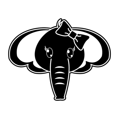 シルエット女性象可愛い動物リボン弓ベクトルイラスト のイラスト素材 ベクタ Image シルエット女性象可愛い動物リボン弓ベクトルイラスト のイラスト素材 ベクタ Image