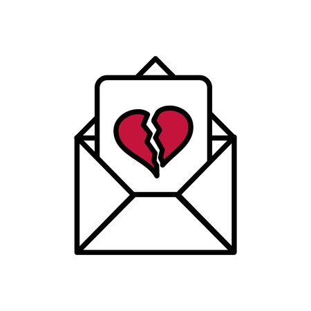 点線形状ラブレター ハート壊れたメッセージベクトルイラストのイラスト素材 ベクタ Image