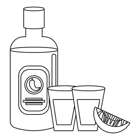 Mexican tequila bottle cartoon vector illustration graphic design