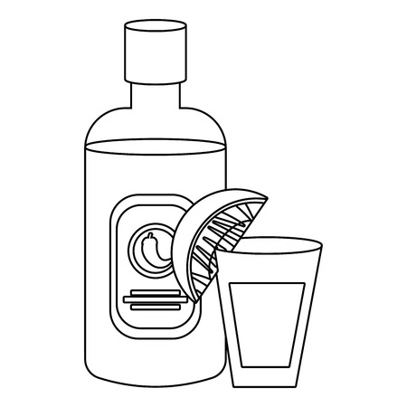 Mexican tequila bottle cartoon vector illustration graphic design
