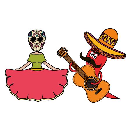 Katrina figure and chilli pepper characters