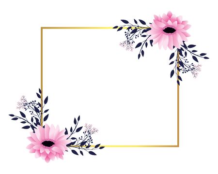 floral tropical flowers frame cartoon vector illustration graphic clip arts of flowers