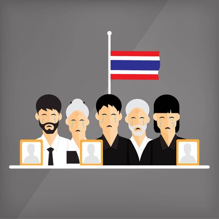 タイの旗の記号アイコンを喪のイラスト素材 ベクタ Image タイの旗の記号アイコンを喪のイラスト素材 ベクタ Image