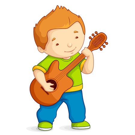 Kid playing guitar