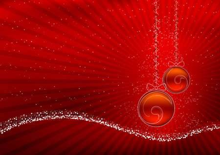 Christmas tree toy vector illustration background.