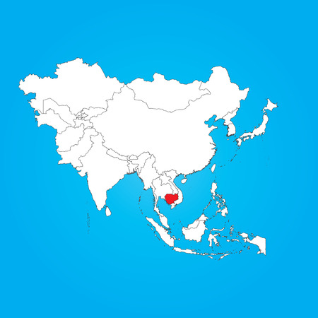 カンボジアの選択した国のアジアの地図 の写真素材 画像素材 Image