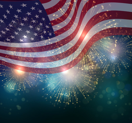 flag fireworks