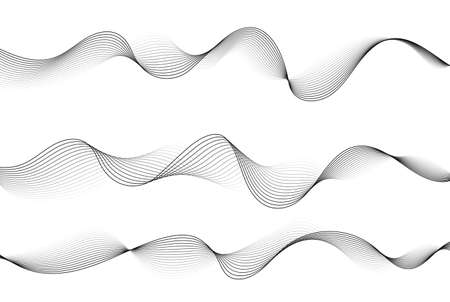 Lignes d'ondes fluides abstraites vectorielles isolées sur fond blanc. élément de conception pour la technologie, la science, le concept moderne.