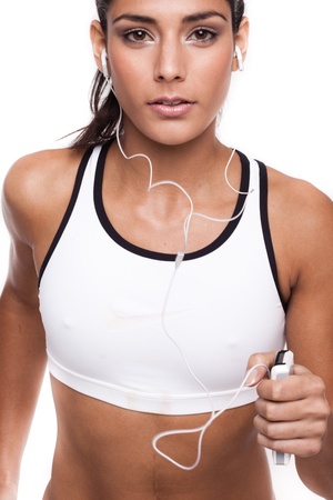 beautiful sexy brunette fitness woman