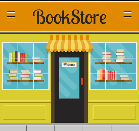 書店フロントベクトルイラスト 本屋のカラフルなフラットスタイルのファサード のイラスト素材 ベクタ Image 書店フロントベクトルイラスト 本屋のカラフルなフラットスタイルのファサード のイラスト素材 ベクタ Image