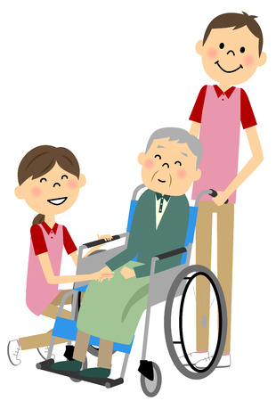 高齢者 車椅子に座っています のイラスト素材 ベクタ Image