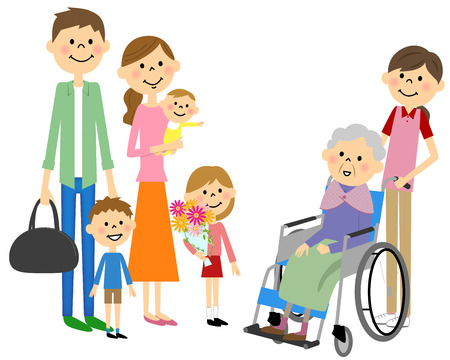 高齢者 車椅子に座っています のイラスト素材 ベクタ Image