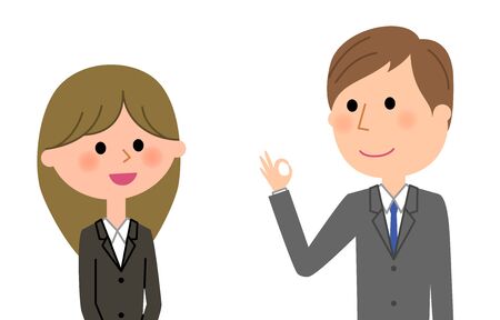 上司と部下のイラスト素材 ベクタ Image