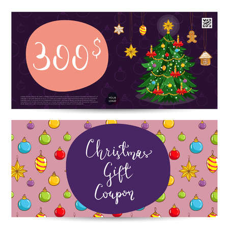 christmas gift voucher template gift coupon with attributes merry coupon