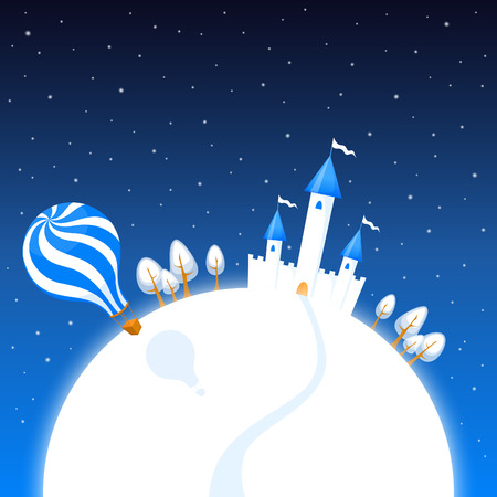 おとぎ話の城と夏と冬の風景のかわいいイラストのイラスト素材 ベクタ Image おとぎ話の城と夏と冬の風景のかわいいイラストのイラスト素材 ベクタ Image