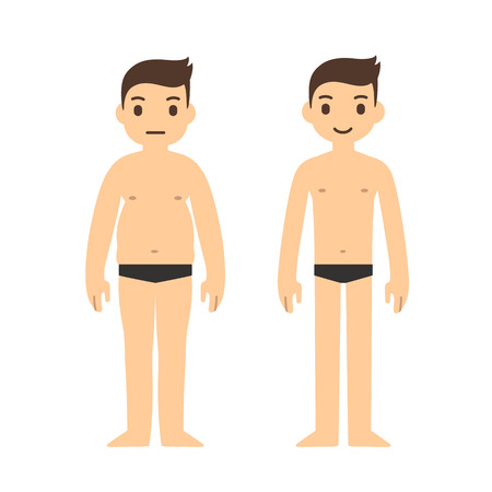 男性の体のタイプ 男の痩せ型の人のボディタイプ のイラスト素材 ベクタ Image