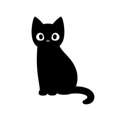 Dessin De Chat Noir De Dessin Animé. Silhouette De Chaton ...