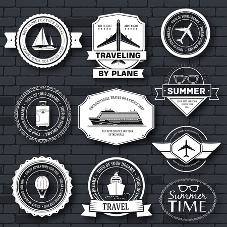 Travel Set Label Template Of Emblem Element For Your Product Or Design Web And Mobile Travel Set Label Template Of Emblem Element For Your Product Or Design Web And Mobile