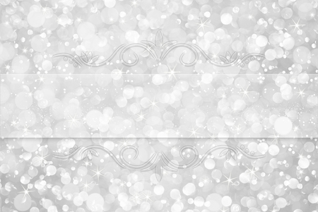 招待状 Word は白いシルバーラメ抽象的な背景のボケ味 の写真素材 画像素材 Image