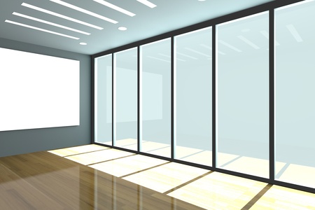Office Interior Rendering With Empty Room Color Wall And Decorated ... Office Interior Rendering With Empty Room Color Wall And Decorated ...