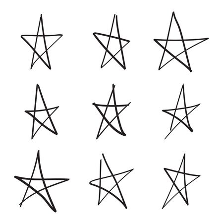 set hand drawn star