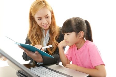 English teacher with student
