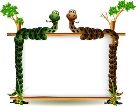 Funny couple snake on the tree