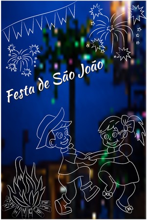 かわいい手描き フェスタ ジュニーナはベクトル 不鮮明の夜時間背景上の要素です ラテン アメリカの休日 ブラジルの聖ジョンのパーティー 6 月パーティー カード 招待状 壁紙 パターンの塗りつぶし Web デザイン 表面テクスチャを使用できます のイラスト