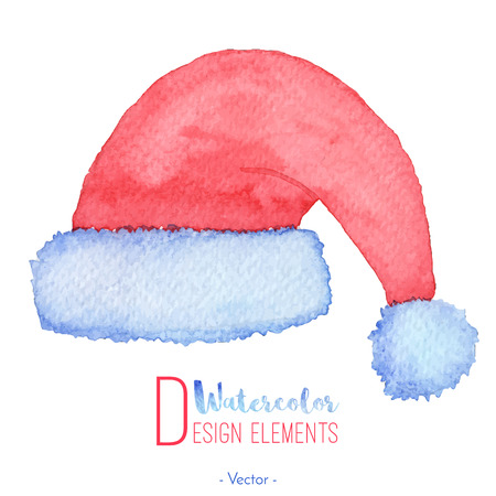 hand painted watercolor santa claus red hat watercolour christmas christmas cap