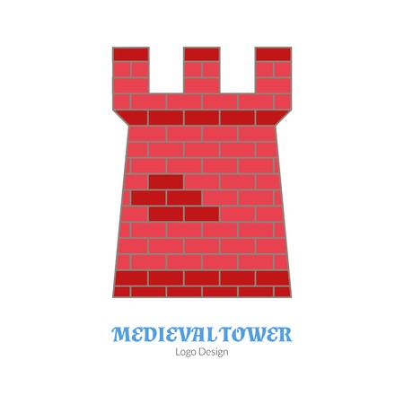 medieval banner knight flag single logo in flat and thin line medieval banner template