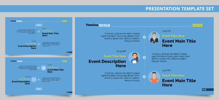 editable template of presentation slide representing meeting conference timeline template