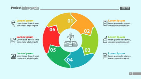 six elements of money growing circle diagram template business data