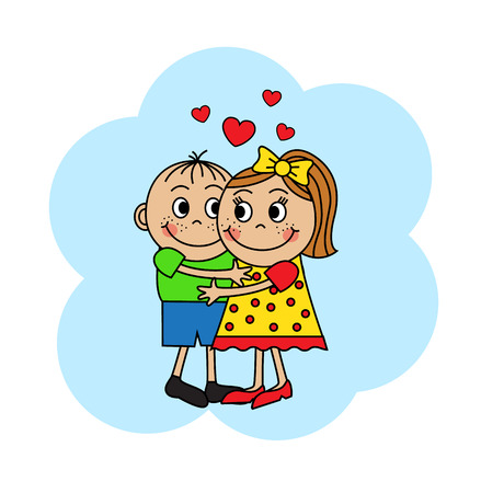 愛 男の子と女の子のハグで漫画のカップル のイラスト素材 ベクタ Image 愛 男の子と女の子のハグで漫画のカップル のイラスト素材 ベクタ Image