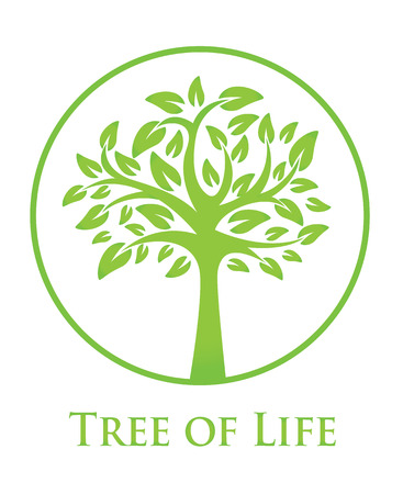round green icon with a silhouette of a tree Иллюстрация