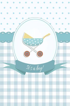Bebé Niña Ducha O Tarjeta De Llegada Con Un Cochecito De Bebé Niña Ducha O Tarjeta De Llegada Con Un Cochecito De