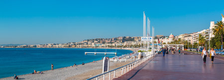 nice france october 6 2016 view of nice coastline on the mediterranean