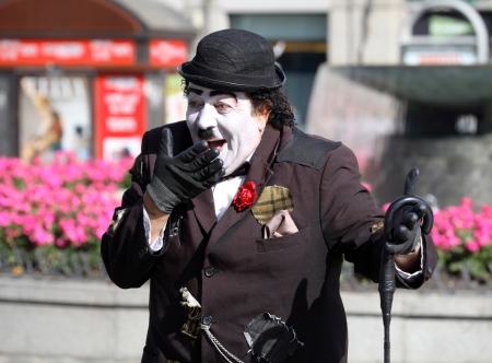 Charlie Chaplin in the street