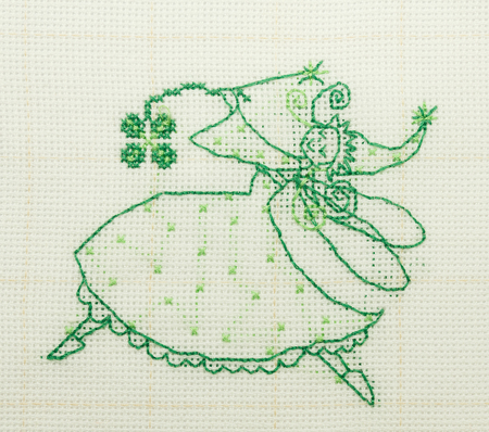 手作りのクロスステッチ 面白いかわいい妖精 の写真素材 画像素材 Image