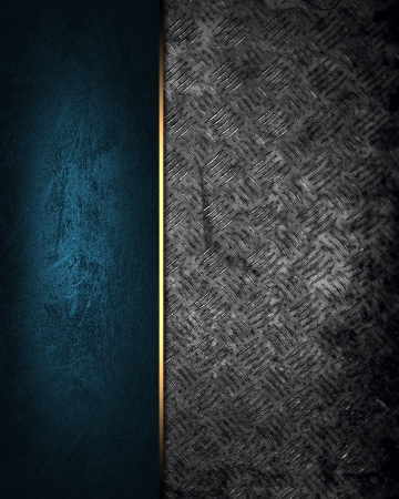 design template grunge metal texture with blue sign stock photo