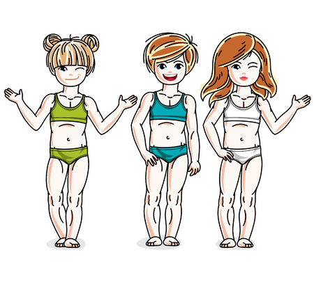 小さな女の子のかわいい子供をカラフルなビキニを着て立っています ベクター子供のイラスト セット 子供の頃や家族のライフ スタイルのクリップアート の イラスト素材 ベクタ Image 小さな女の子のかわいい子供をカラフルなビキニを着て立っています ベクター子供のイラスト セット 子供の頃や家族のライフ スタイルのクリップアート の イラスト素材 ベクタ Image