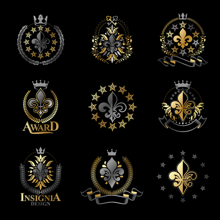紋章　デコレーション　洋書　シンボル　フラワー　花　イラスト　Heraldry 紋章 デコレーション 洋書 シンボル フラワー 花 イラスト
