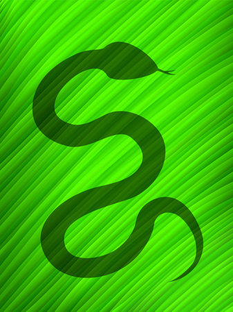 Snake shadow over a big leaf