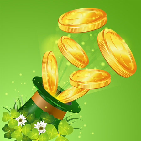 St Patrick Tageshorizontaler Hintergrund Mit Shamrockblattern Das Kleeblatt Der Flagge Von Irland Lizenzfrei Nutzbare Vektorgrafiken Clip Arts Illustrationen Image 73269154