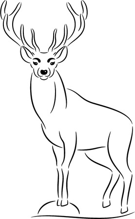 illustration of black deer silhouette, isolated