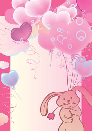 かわいいハッピー イースター カード それ上の文字をさえぎる のイラスト素材 ベクタ Image